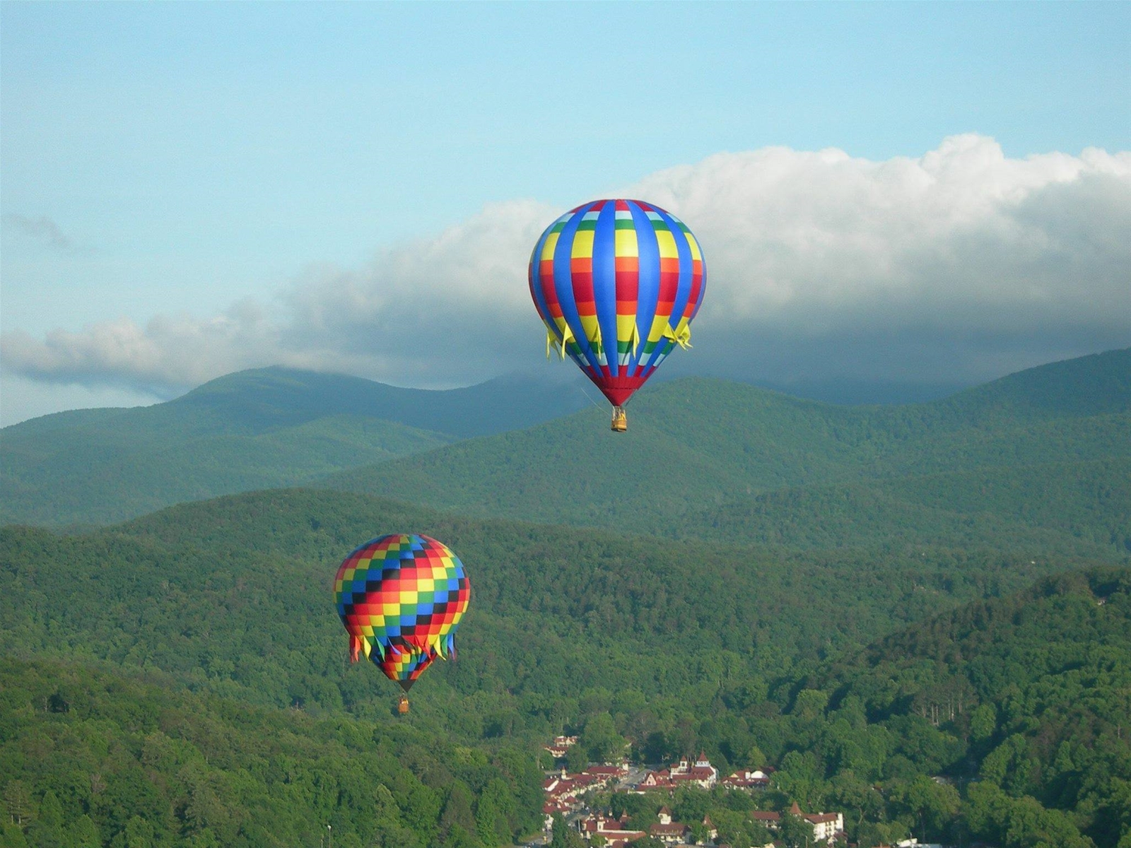 Hot air balloon race over the Mountains of the Chattahoochee National Forest.