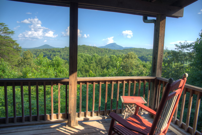 Gorgeous mountain views from the deck at Moondance.